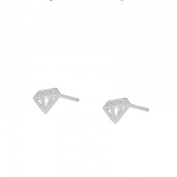 Pendientes mini Diamante plata